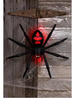 2 Foot Red Light Up Seasonal Visions Spider Wall Decoration